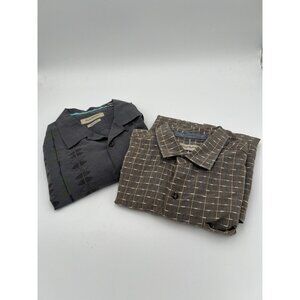 Lot Of 2 Silk Blend Tommy Bahama Short Sleeve Shirts Original Fit Size XL Relax